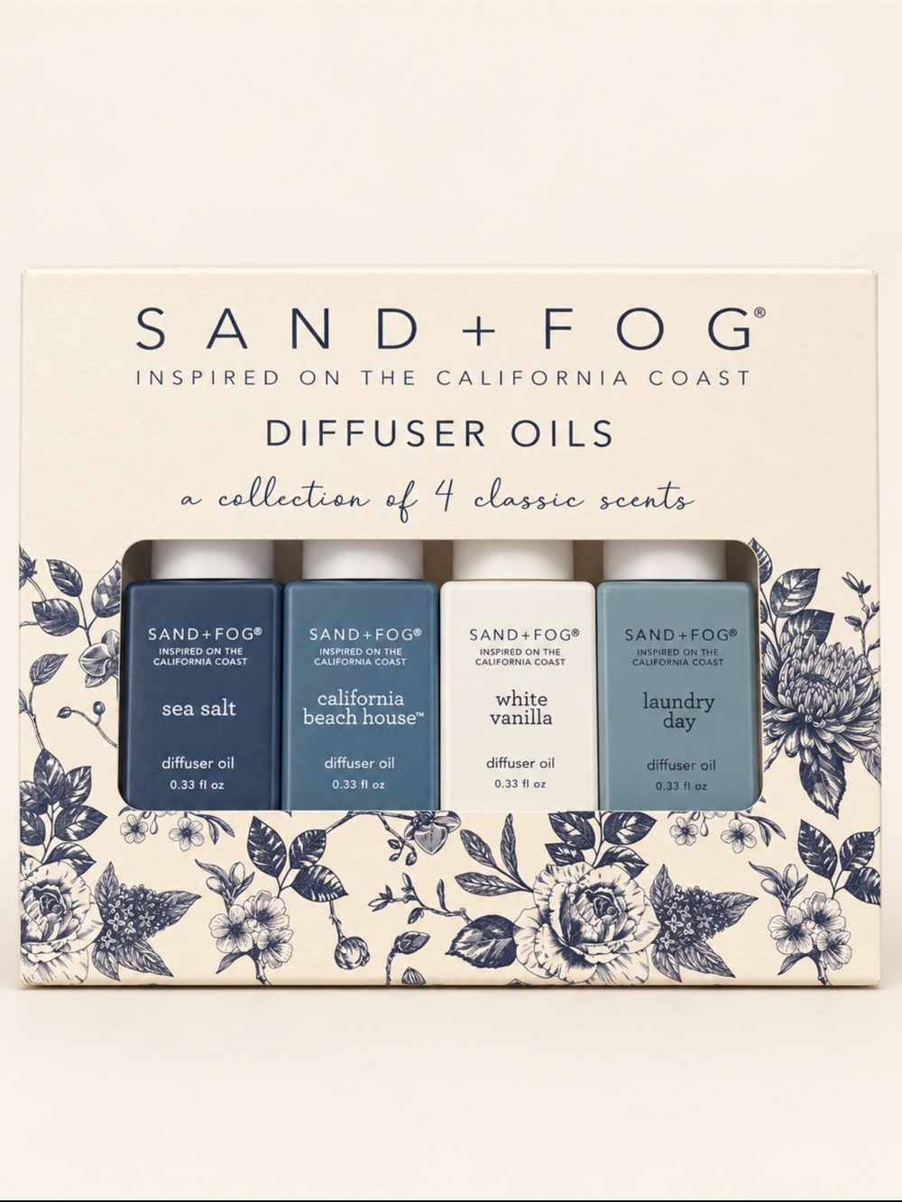 Sand + Fog Blue Diffuser Oil Set - 4 Classic Scents